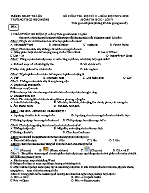 Đề kiểm tra học kì II môn Tin học Lớp 9 - Năm học 2019-2020